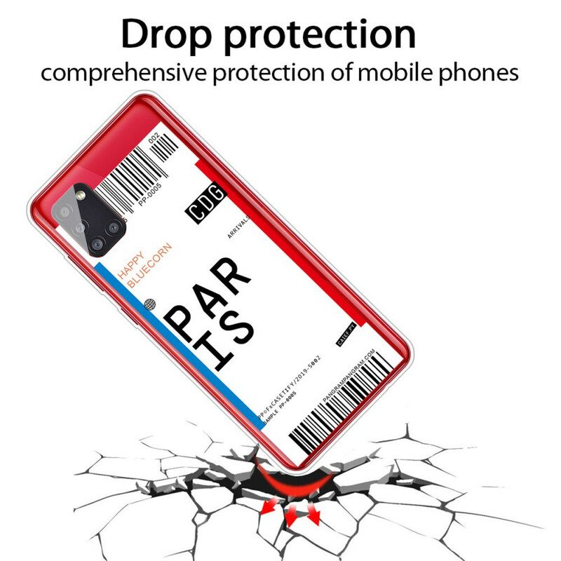 Cover Samsung Galaxy A51 Carta D'imbarco Per Parigi
