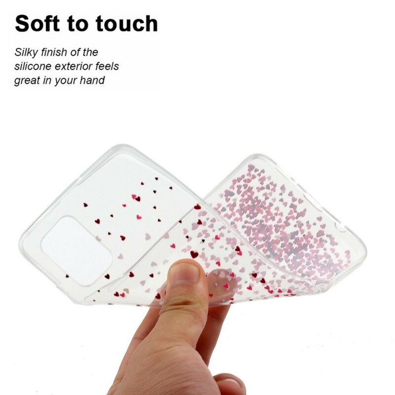 Cover Samsung Galaxy A51 Cuori Rossi Multipli Senza Soluzione Di Continuità