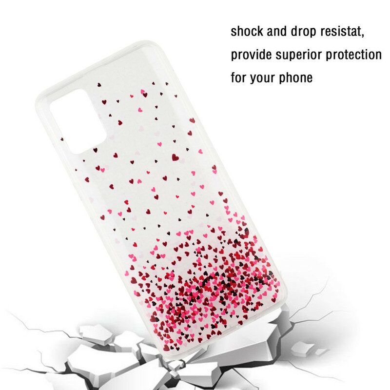Cover Samsung Galaxy A51 Cuori Rossi Multipli Senza Soluzione Di Continuità