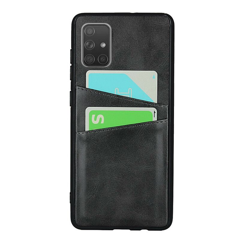 Cover Samsung Galaxy A51 Portacarte Doppio Con Trama In Pelle