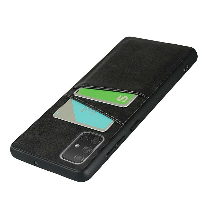 Cover Samsung Galaxy A51 Portacarte Doppio Con Trama In Pelle