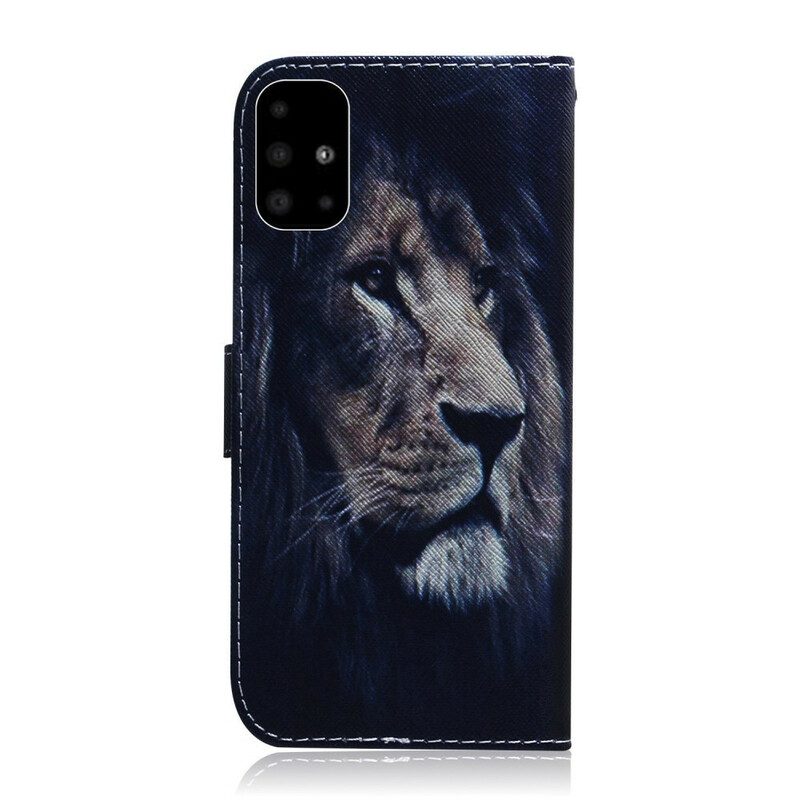 Custodia A Portafoglio Samsung Galaxy A51 Leone Sognante