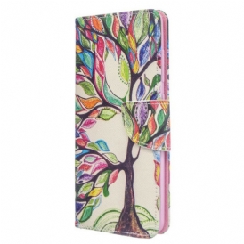 Custodia in pelle Samsung Galaxy A51 Albero Colorato