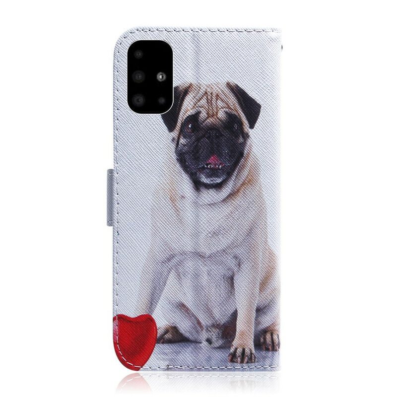Custodia in pelle Samsung Galaxy A51 Cane Carlino