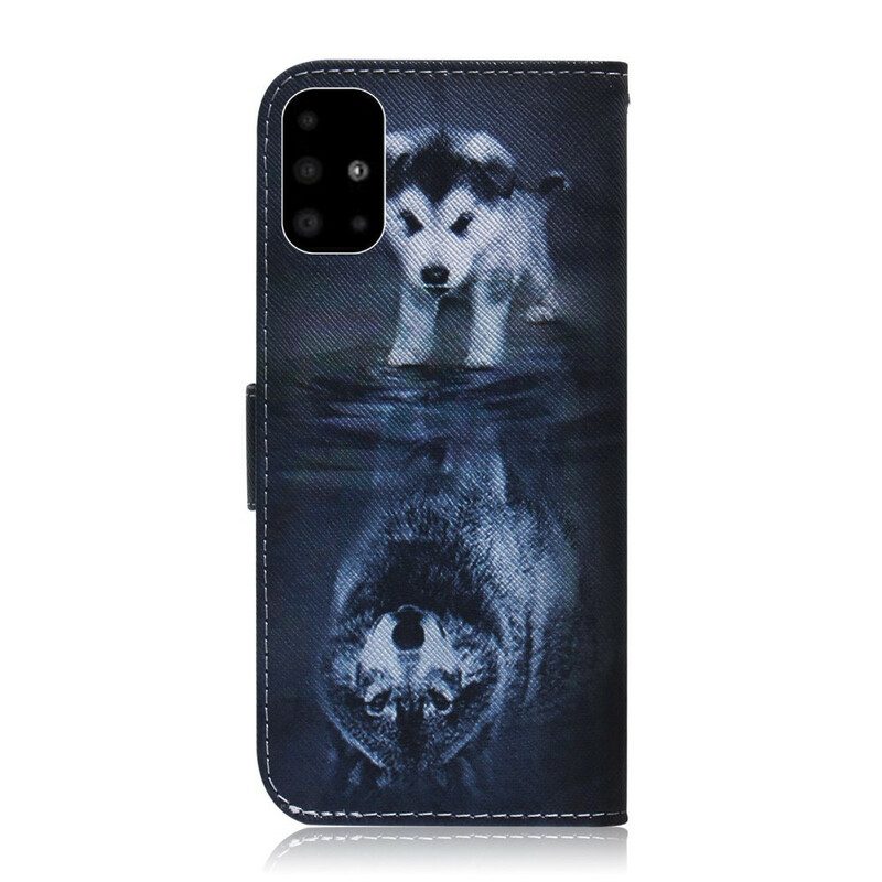Custodia in pelle Samsung Galaxy A51 Ernesto Il Lupo