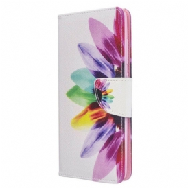 Custodia in pelle Samsung Galaxy A51 Fiore Dell'acquerello