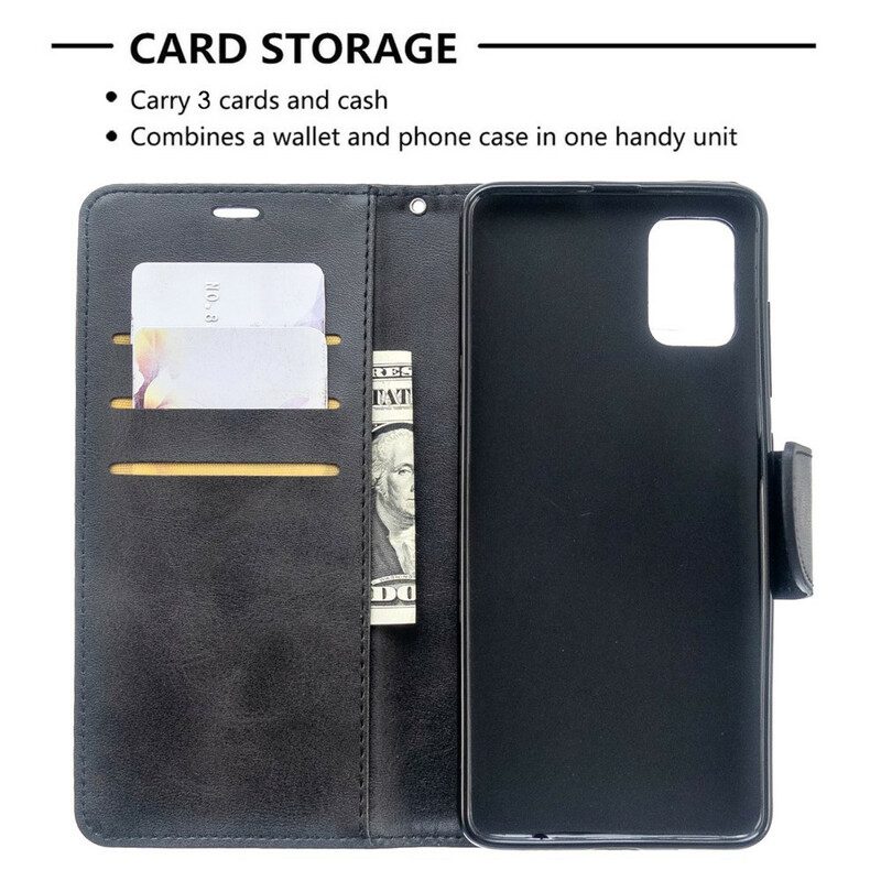 Custodia in pelle Samsung Galaxy A51 Folio Cover Lembo Liscio Obliquo