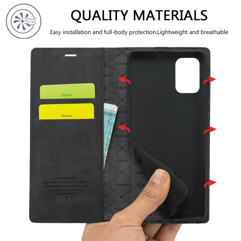 Folio Cover Samsung Galaxy A51 Custodia in pelle Lc.imeeke Effetto Pelle