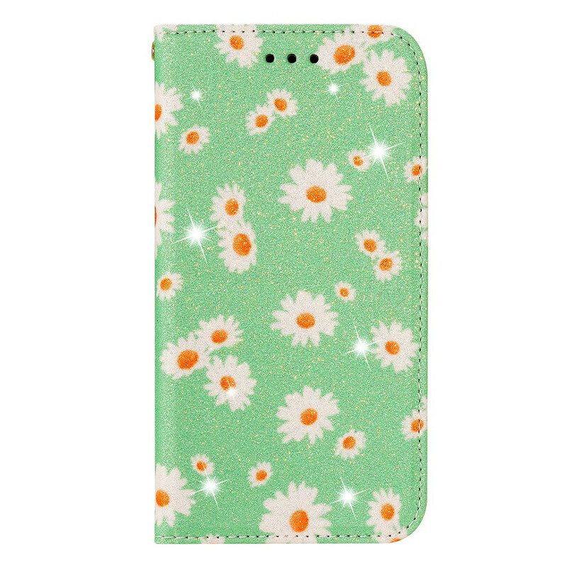 Folio Cover Samsung Galaxy A51 Custodia in pelle Margherite In Ecopelle