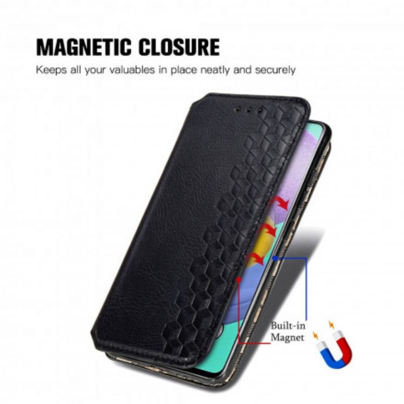 Folio Cover Samsung Galaxy A51 Custodia in pelle Texture Diamante Effetto Pelle