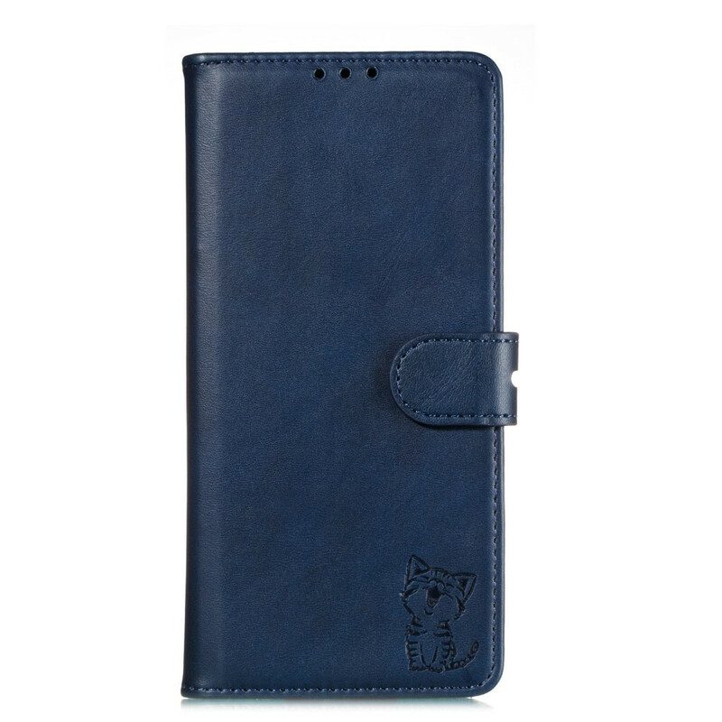 Folio Cover Samsung Galaxy A51 Gattino In Ecopelle