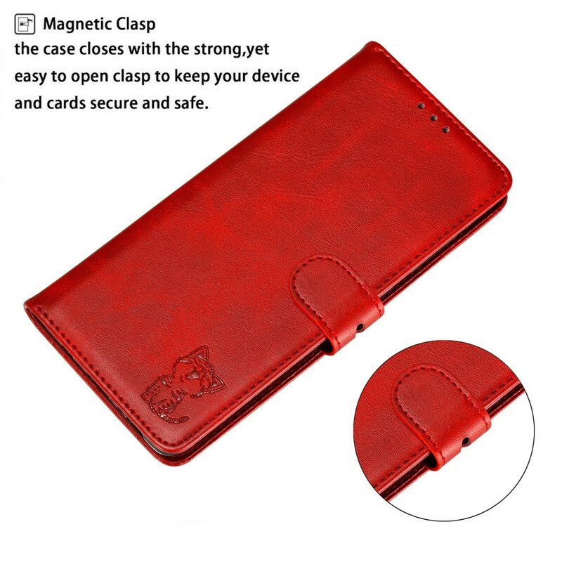 Folio Cover Samsung Galaxy A51 Gattino In Ecopelle