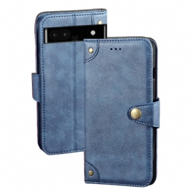 Custodia in pelle Google Pixel 7A Bottone Magnetico Idewei