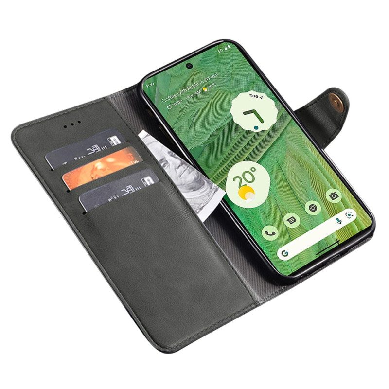Custodia in pelle Google Pixel 7A Bottone Magnetico Idewei