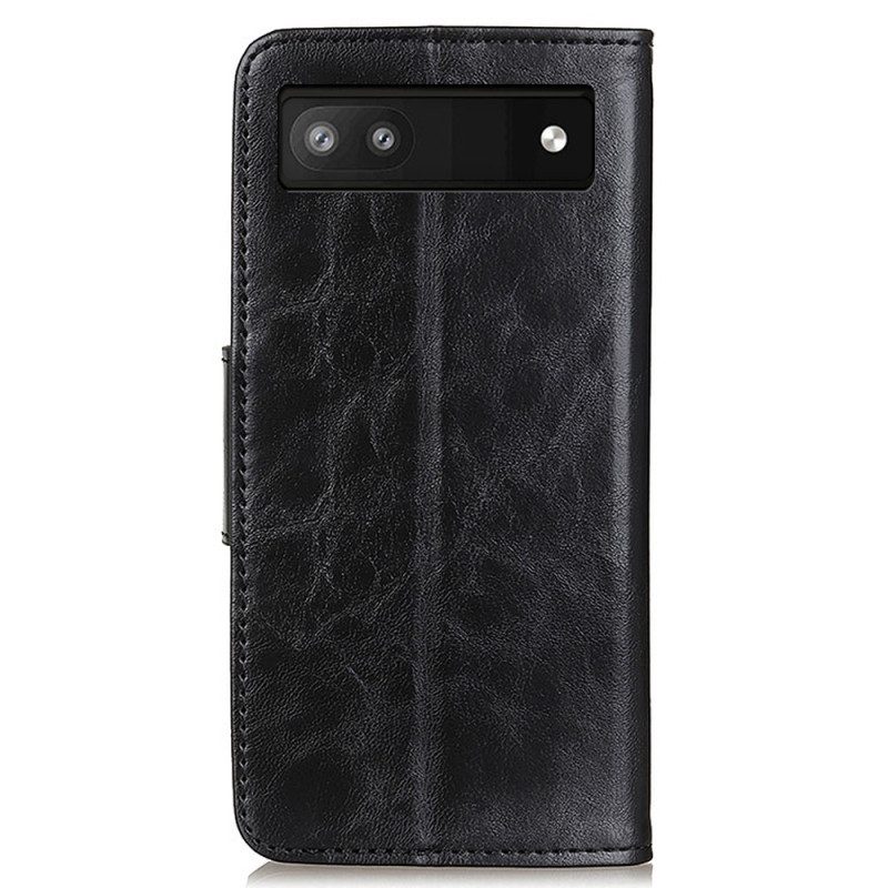 Custodia in pelle Google Pixel 7A Chiusura Reversibile In Pelle Crosta