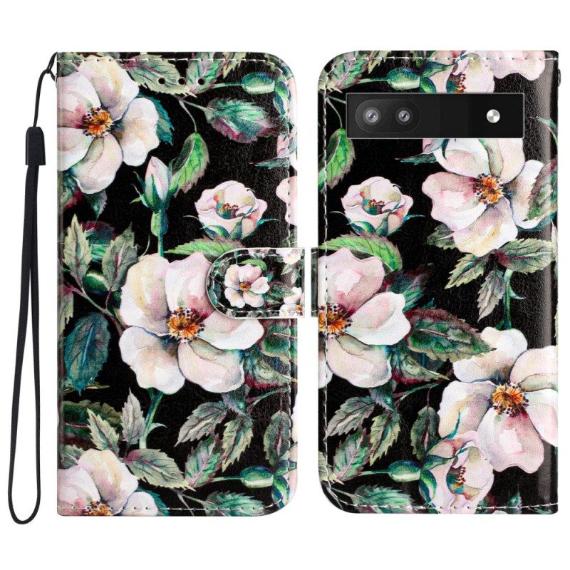 Custodia in pelle Google Pixel 7A Cinturino Magnolie