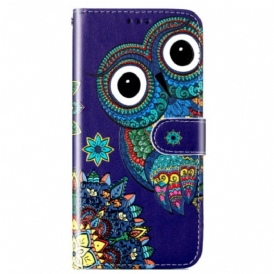 Custodia in pelle Google Pixel 7A Gufi Perizoma Colorati
