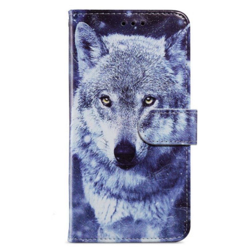 Custodia in pelle Google Pixel 7A Il Mio Lupo Strappy