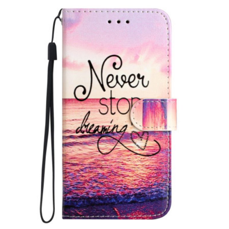 Custodia in pelle Google Pixel 7A Non Smettere Mai Di Sognare Strappy