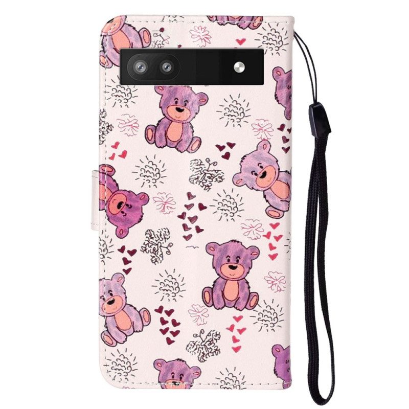 Custodia in pelle Google Pixel 7A Orsacchiotti