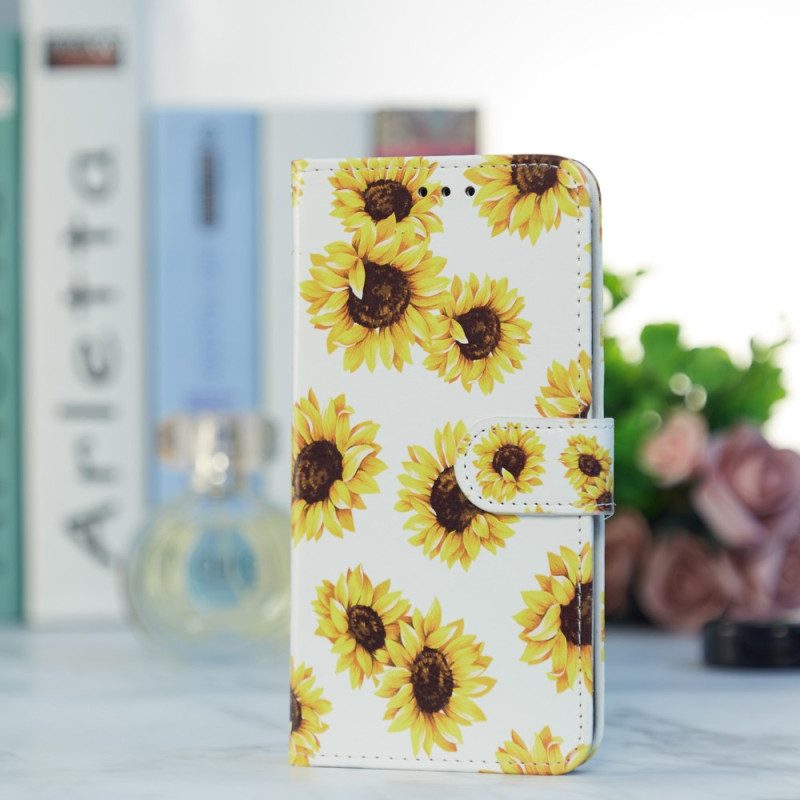 Custodia in pelle Google Pixel 7A Perizoma Girasoli