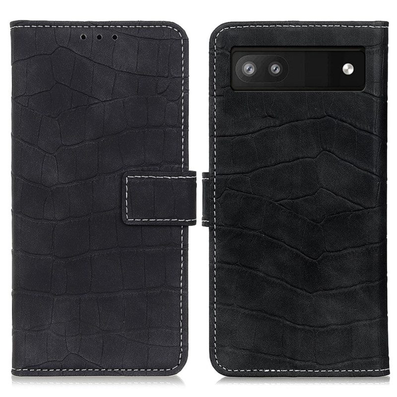 Custodia in pelle Google Pixel 7A Potere Del Coccodrillo
