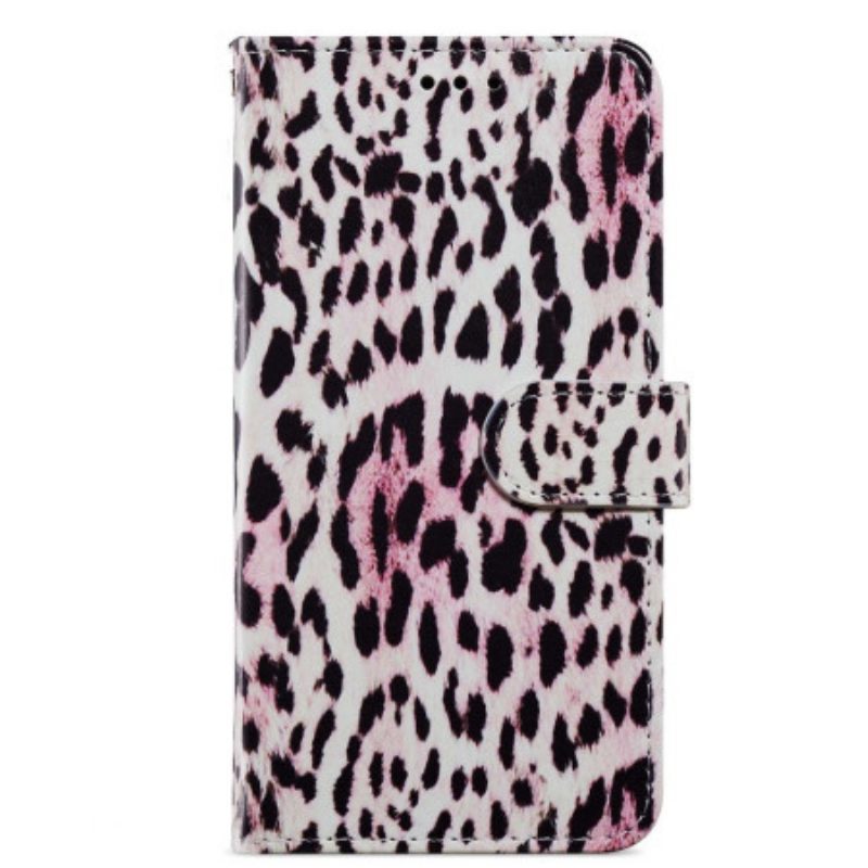 Custodia in pelle Google Pixel 7A Strappy Effetto Leopardo