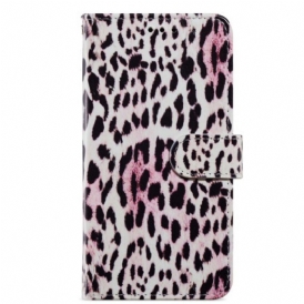 Custodia in pelle Google Pixel 7A Strappy Effetto Leopardo