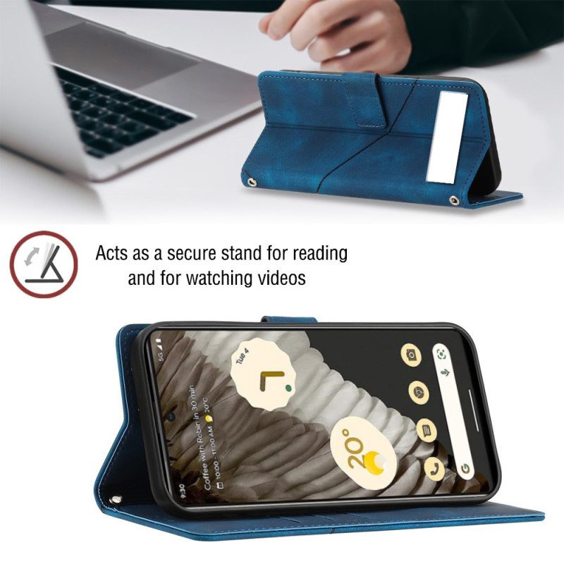 Custodia in pelle Google Pixel 7A Strappy Stile Anni '70