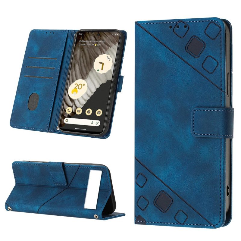 Custodia in pelle Google Pixel 7A Strappy Stile Anni '70