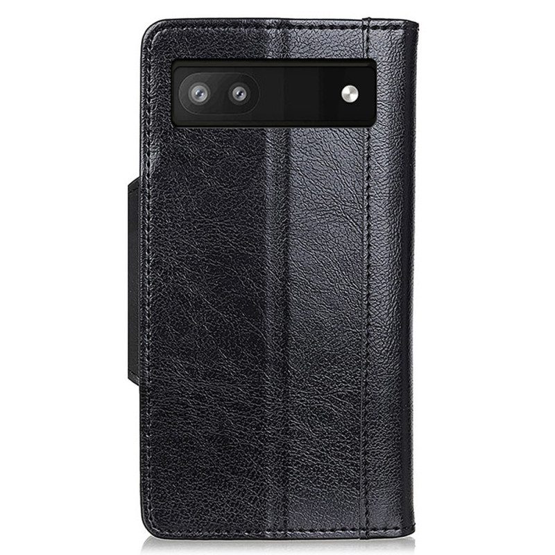 Folio Cover Google Pixel 7A Chiusura Elegance In Ecopelle
