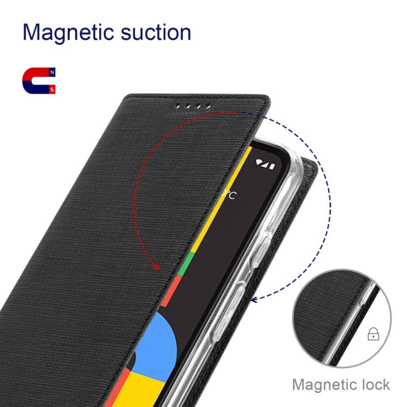 Folio Cover Google Pixel 7A Custodia in pelle Serie Vili Dmx Testurizzata