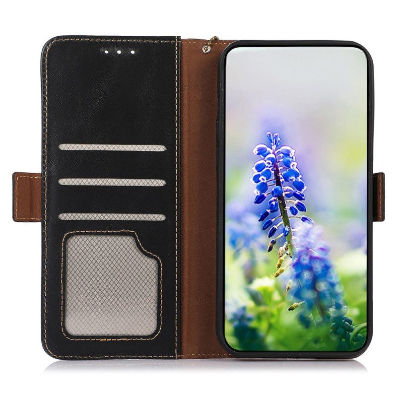 Folio Cover Google Pixel 7A Funzione Rfid In Vera Pelle