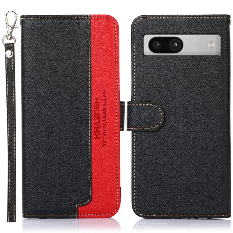 Folio Cover Google Pixel 7A Lychee Style Rfid Khazneh