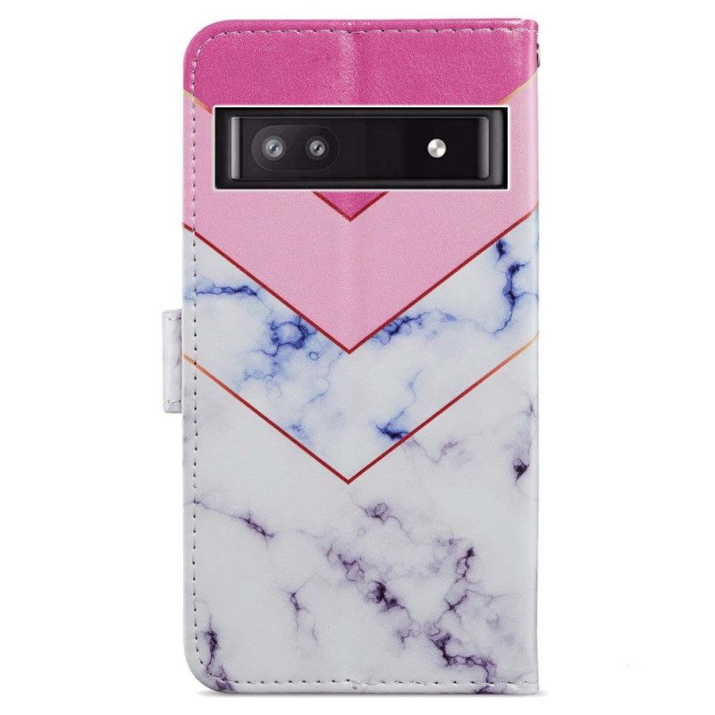 Folio Cover Google Pixel 7A Marmo Geometrico A Strisce