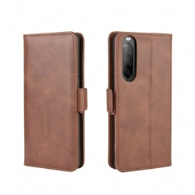 Custodia in pelle Sony Xperia 10 II Folio Cover Doppio Lembo