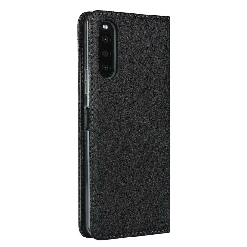 Folio Cover Sony Xperia 10 II Custodia in pelle Stile In Morbida Pelle Con Cinturino